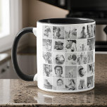 Custom 30 Fotos Moderne Familie und Haustiere Tasse<br><div class="desc">Fügen Sie benutzerdefinierte Begleithunde,  Katze oder Vogel,  Fotos und Freunde mit einfachem Rahmen hinzu</div>