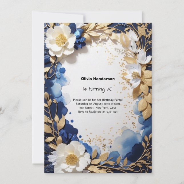 Custom 30. Geburtstagseinladung Einladung (Vorderseite)