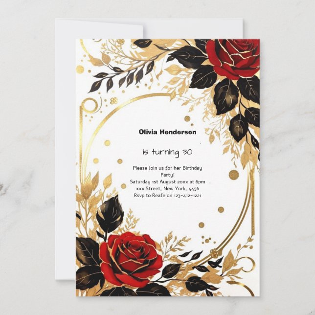 Custom 30. Geburtstagseinladung Einladung (Vorderseite)