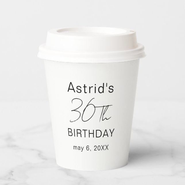 Custom 30th Birthday 30th Birthday Plastic Cup  Pappbecher (Vorderseite)