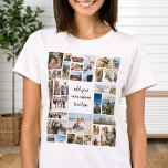 Custom 32 Foto Collage T-Shirt<br><div class="desc">Machen Sie Ihr eigenes Foto in Shirt mit 32 Ihrer hochgeschätzten Erinnerungen in einer modernen Foto-Collage im Grid-Stil mit individuellem Text.</div>
