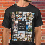 Custom 32 Foto Collage T-Shirt<br><div class="desc">Machen Sie Ihr eigenes Foto in Shirt mit 32 Ihrer hochgeschätzten Erinnerungen in einer modernen Foto-Collage im Grid-Stil mit individuellem Text.</div>