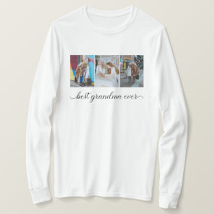 Custom 3 Foto Collage Beste Oma je Frauen T-Shirt