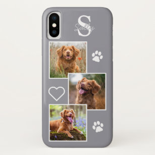 Custom 3 Foto Collage Gray Dog Case-Mate iPhone Hülle