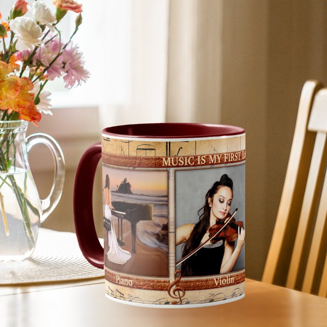 Custom 3 Foto Music Themed Tasse (Von Creator hochgeladen)
