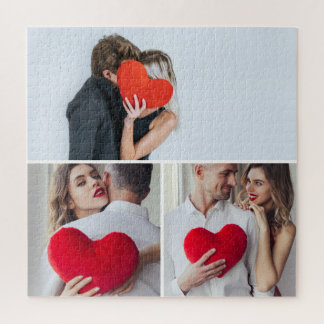 Custom 3 Photo Puzzle Lovers Valentine’s Day Gift