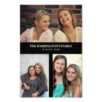 Custom 3 Sections Family Foto Collage Black Frame