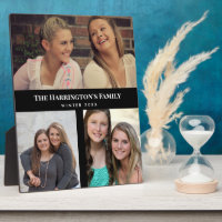 Custom 3 Sections Family Foto Collage Black Frame