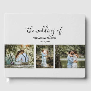 Custom 3 Sections Family Fotos Collage Wedding Gästebuch