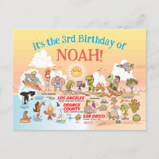 Custom 3. SoCal Geburtstag Einladungspostkarte