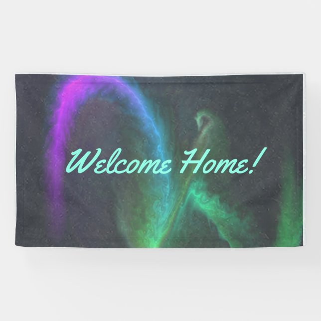 Custom 3' x 5' Welcome Zuhause Vinyl Banner - Pers (Horizontal)
