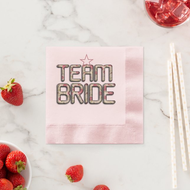 Custom 3D Bride Team Wedding Napkins Serviette (Beispiel)