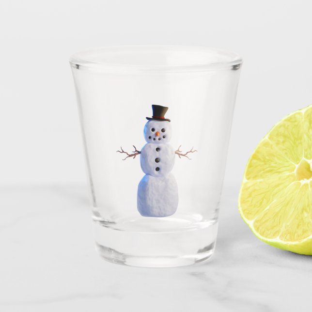 Custom 3D Snowman Shot Glass Schnapsglas (Vorderseite)
