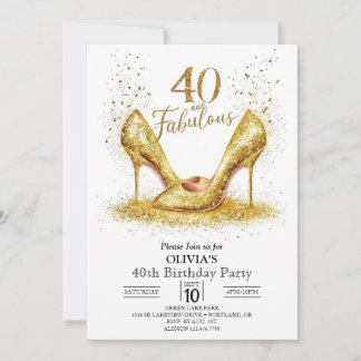 Custom 40 Digital Gold 40. Geburtstag Einladung