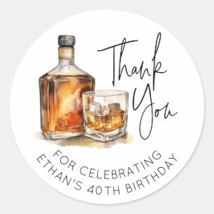 Custom 40. Geburtstag Whiskey/Bourbon Sticker Gefa