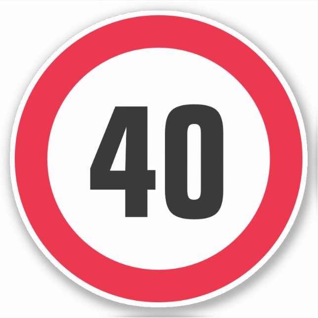 Custom 40 kmh oder mph Speed Limit Vinyl Aufkleber (Vorderseite)