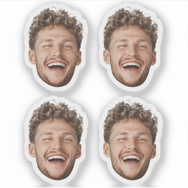 Custom 4 Face Sticker – Funny Personalized Photo (Vorderseite)
