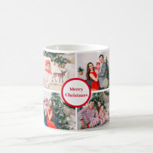Custom 4 Family Foto Collage Frohe Weihnachtsgesch