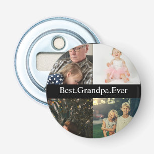 Custom 4 Foto Collage Beste Opa je Flaschenöffner