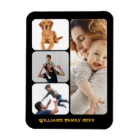 Custom 4 Foto Collage Black Wall Acrylic Foto