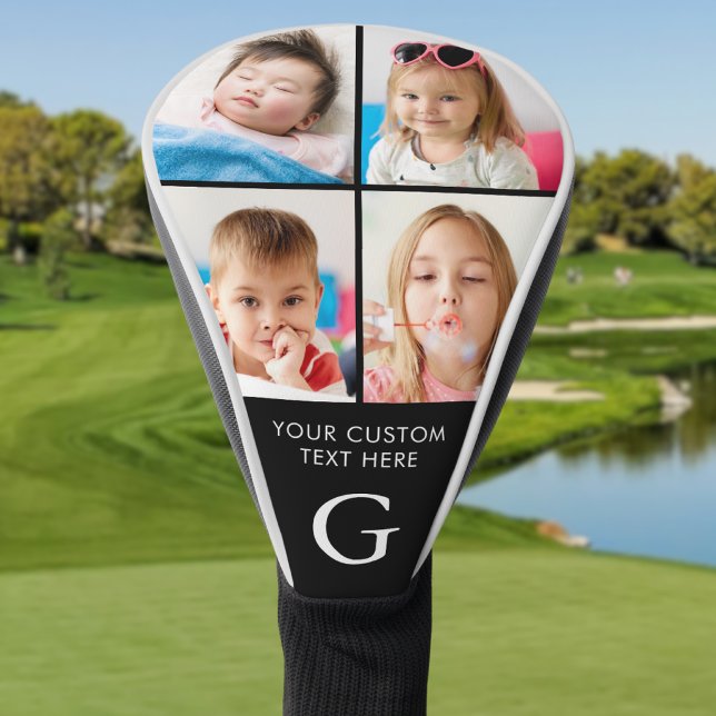 Custom 4 Foto Collage Mit Monogramm Golf Head Cove Headcover (Von Creator hochgeladen)