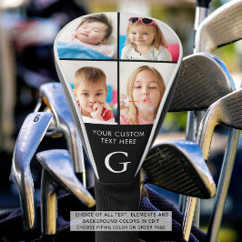 Custom 4 Foto Collage Mit Monogramm Golf Head Cove Headcover