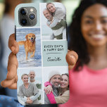 Custom 4 Foto Collage mit positivem Zitat Seafoam Case-Mate iPhone Hülle<br><div class="desc">Personalisiertes Telefongehäuse für iPhone 11 pro max und viele andere Modelle. Das Design beinhaltet eine individuelle Collage mit 4 Ihrer Lieblings-Fotos, Ihrem Namen und der positiven Formulierung "Jeden Tag ist ein glücklicher Tag". Die Fotovorlage ist für Sie bereit, um Ihre Fotos hinzuzufügen, und arbeitet im Uhrzeigersinn von oben verlassen. Das...</div>