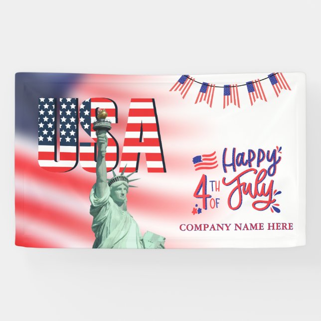 Custom 4. Juli USA Flag Theme Business Banner (Horizontal)