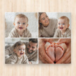 Custom 4 Photo Collage Cute Baby<br><div class="desc">Piece together the sweetest memories with this Custom 4-Photo Collage Cute Baby Jigsaw Puzzle. Featuring four of your favorite baby photos in an adorable layout, this puzzle turns precious moments into a fun, interactive keepsake. Add your baby’s name, birthdate, or a loving message for a personal touch that makes it...</div>