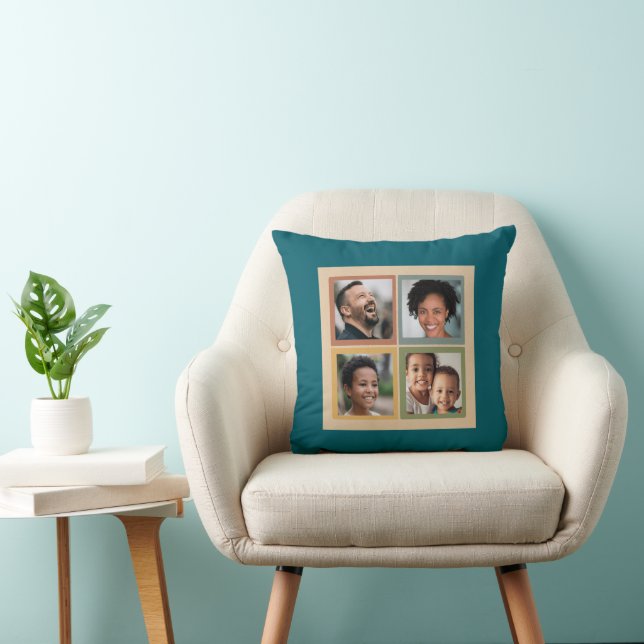 Custom 4-Photo Family Collage Kissen (Stuhl )