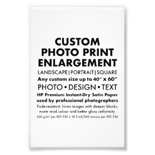 Custom 4"x6" Portrait Foto Erweiterung Print