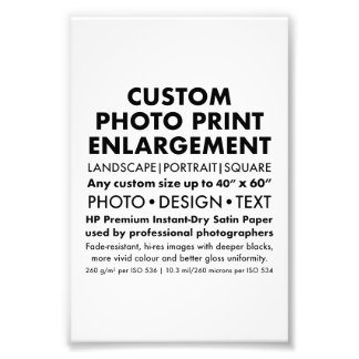 Custom 4"x6" Portrait Foto Erweiterung Print