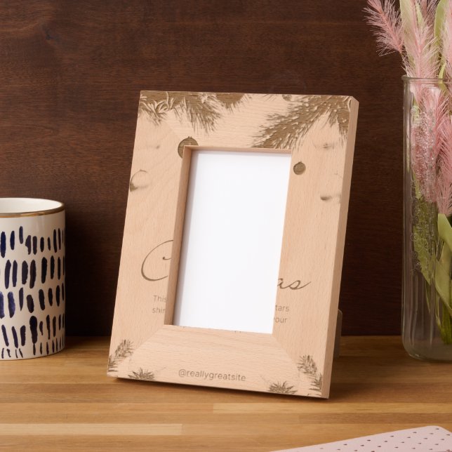 Custom 4" x 6" Portrait, FrameStyle: natürlich Geätzte Rahmen (Linke Ecke)