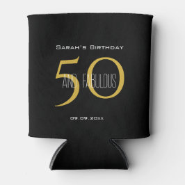 Custom 50 & Fabulous Geburtstag Elegantes Schwarze Dosenkühler