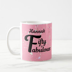 Custom 50 und Fabulous Happy 50. Geburtstag pink Kaffeetasse
