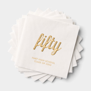 Custom 50. Wiedersehen Modern Gold Foil Napkins Servietten Mit Folie