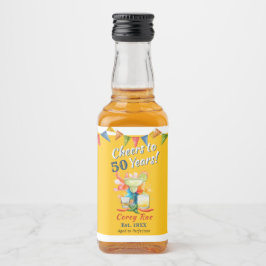 Custom 50th Birthday Tequila Margarita Fiesta Alkoholflaschenetikett