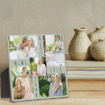 Custom 5 Foto Collage Best Mimi je Green Plaque Fotoplatte<br><div class="desc">Moderne Foto-Plakette für das beste Mimi aller Zeiten in weichem Grün (bearbeitbare Farbe). Das Design ist mit "best mimi ever [year]" in der schlanken Schriftart Typografie geschrieben und Sie können das Jahr anpassen und auch mimi zu Oma, Nana oder Grammie zum Beispiel bearbeiten. Die Fotovorlage erstellt automatisch die Collage des...</div>