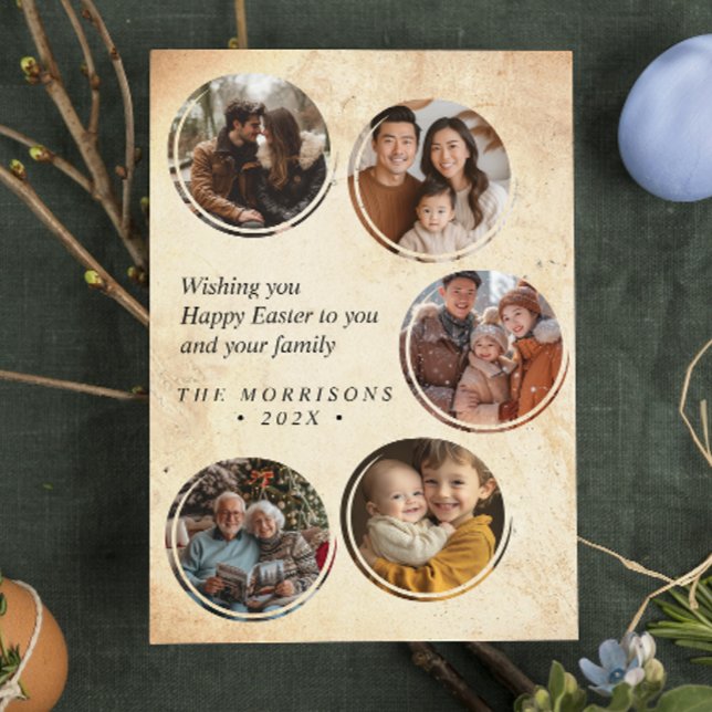 Custom 5 Foto Collage rustikale Osterpostkarte Einladung (Von Creator hochgeladen)