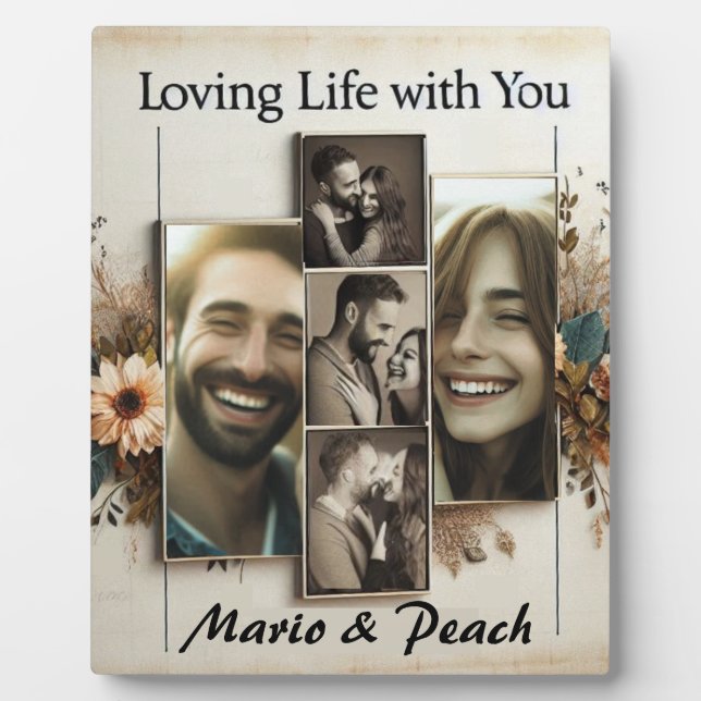 Custom 5 Foto Collage Tabletop Plaque Fotoplatte (Vorderseite)