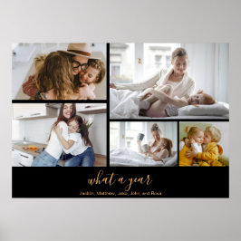 Custom 5 Fotos Black Gold Typografie Urlaub Poster