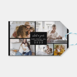 Custom 5 Fotos Typografie Urlaub Geschenkanhänger