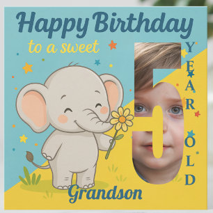 Custom 5. Geburtstag Elephant Sweet your Foto Card Karte