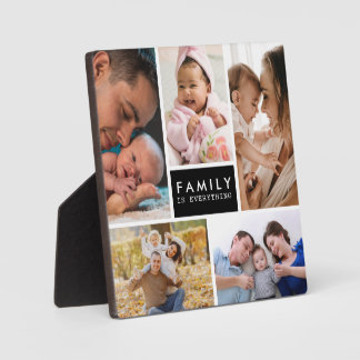 Custom 5 Photo Collage Family Is Everything Quote  Fotoplatte