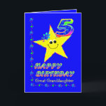 Custom 5th Birthday Stars for Great Granddaughter Karte<br><div class="desc">Cute yellow stars with colorful flowers and numbers for great granddaughter's 5th birthday. Name of family member or friend may be added in template.  Original Design by Anura Design Studio.</div>