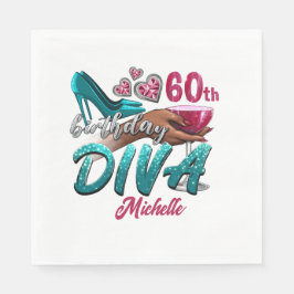 Custom 60. Geburtstag Afrikanische Amerikanerin Di Serviette