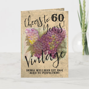 Custom 60. Geburtstag Vintag Cheers bis 60 Jahre Karte