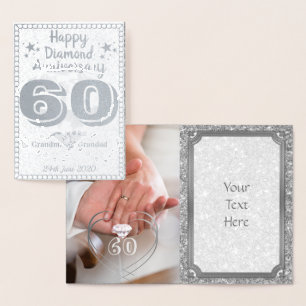 Custom 60 th Diamond Anniversary Card Großeltern Folienkarte