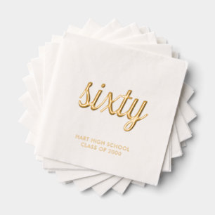 Custom 60. Wiedersehen Modern Gold Foil Napkins Servietten Mit Folie
