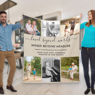 Custom 6 Foto Loved Jenseits von Worten Beige Fleecedecke